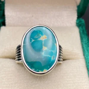 Turquoise Blue Gemstone Ring in Sterling Silver