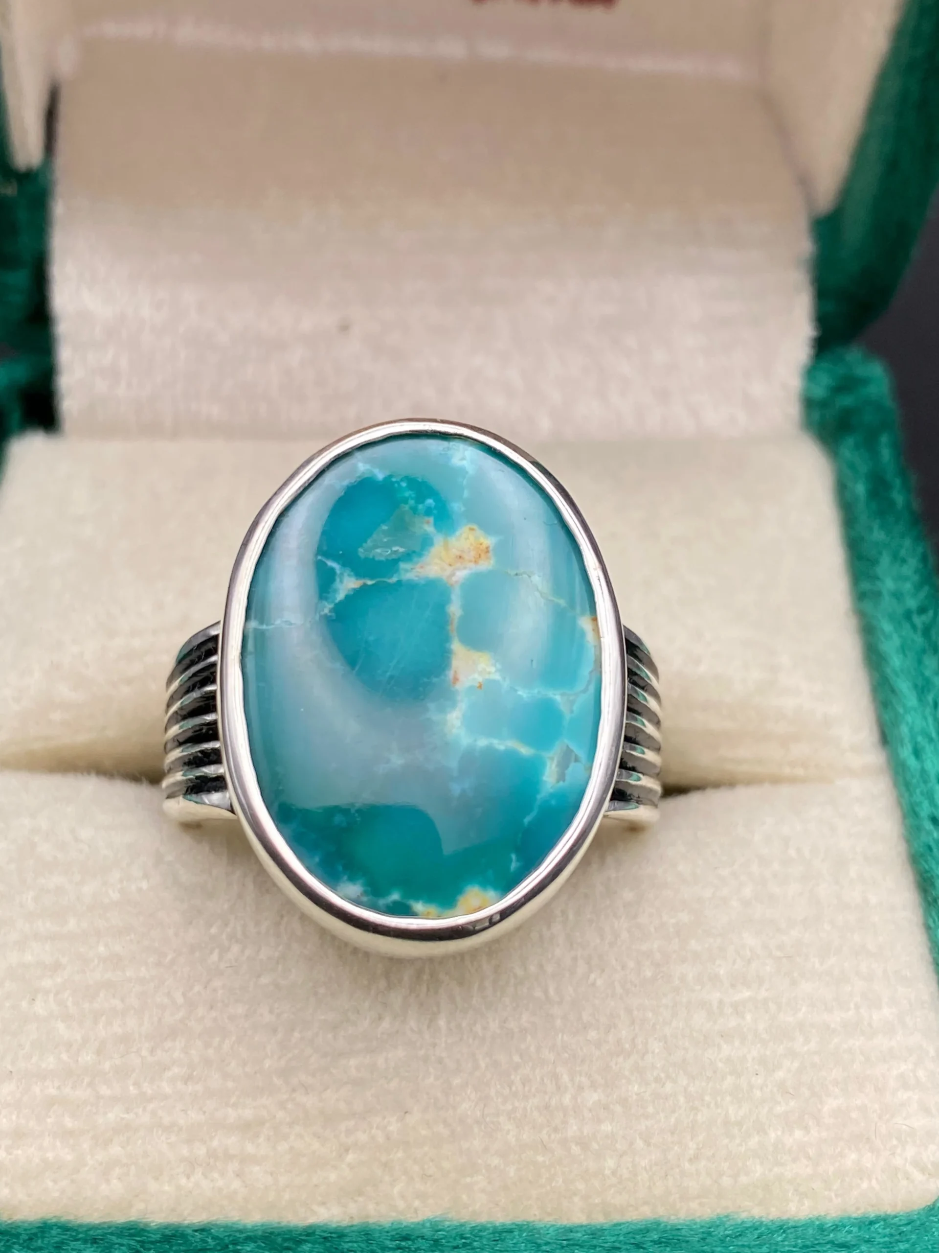 Turquoise Blue Gemstone Ring in Sterling Silver